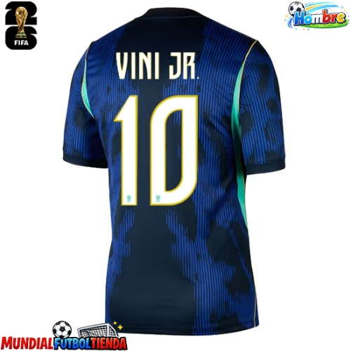 Camiseta Brasil Vinicius Junior #10 Segunda Equipación Replica Mundial 2026 mangas cortas